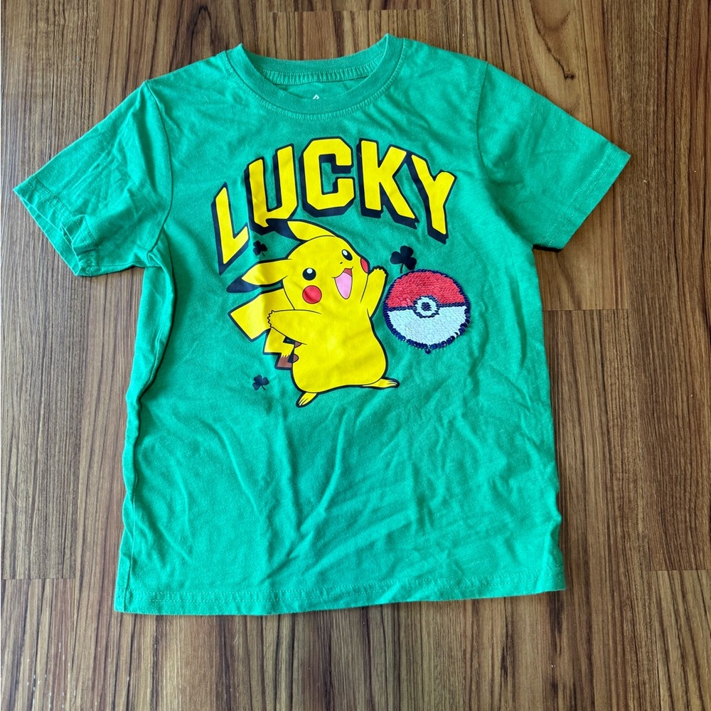 Pokemon Green Pikachu Kids Tee